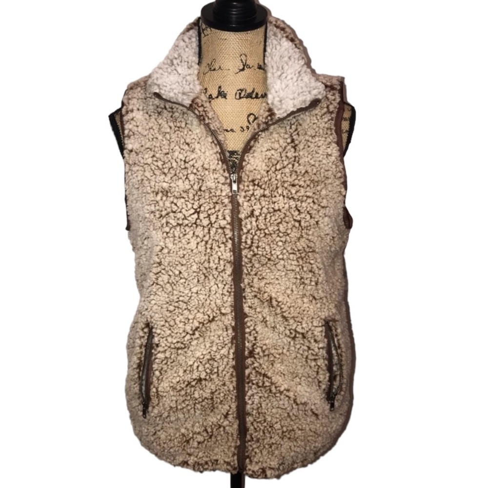 Thread & Supply Brown Sherpa Vest Sz. S